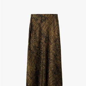 Mango Brown Patterned Maxi Skirt